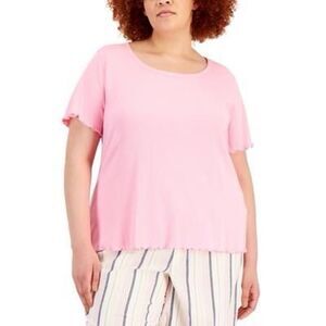 Jenni Plus Size Lettuce-Edge Ribbed Sleep T-Shirt,  Size 2X‎
